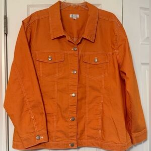 d & co - ‘denim + company’ Orange Denim Jean Jacket. Size 3X.